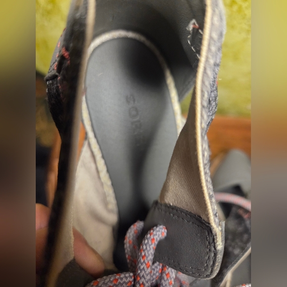 Sorel "Joanie" Gray Lace Up Leather/Canvas Wedge Sandals - Picture 7 of 10